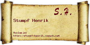 Stumpf Henrik névjegykártya